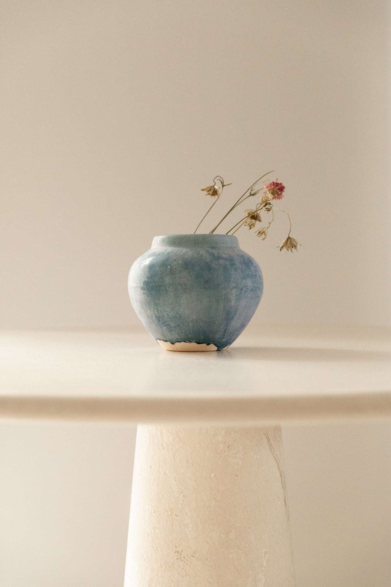 20th Century French Blue Ceramic Vase