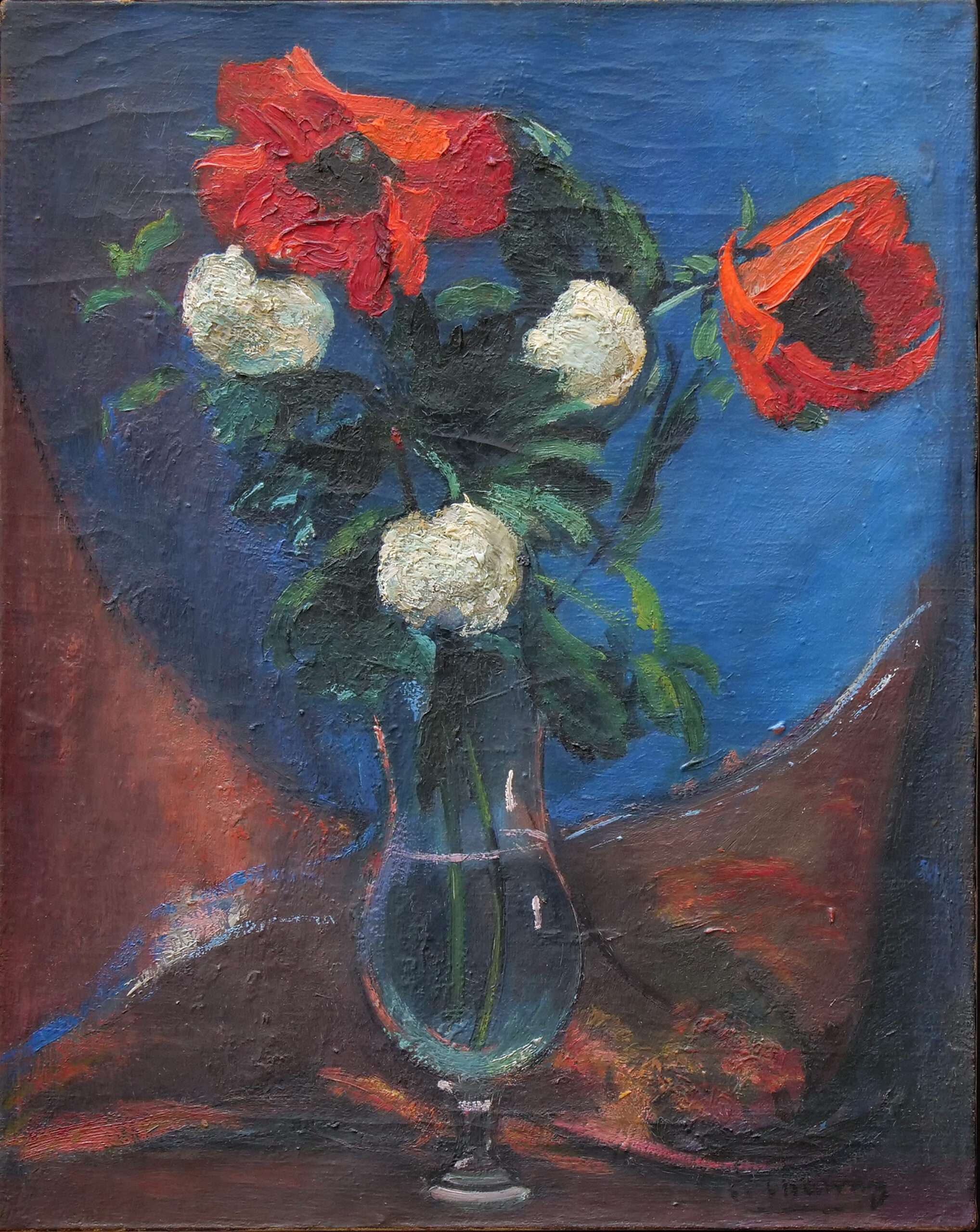 Oil by Émilie Charmy from the 20th Century with Flowers in a Vase