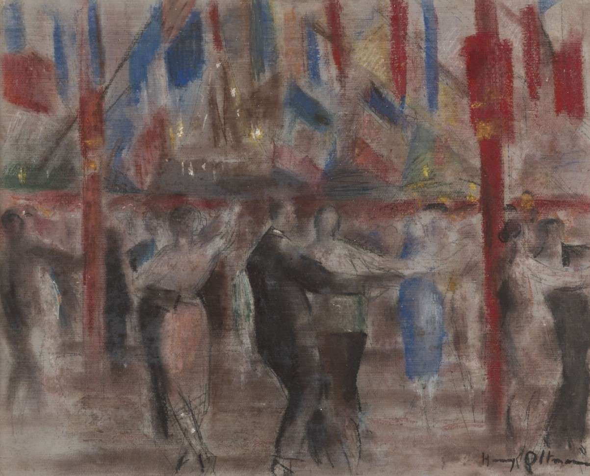 Oil by Henry Ottmann from the 20th Century on the Ball des 14 de Julio