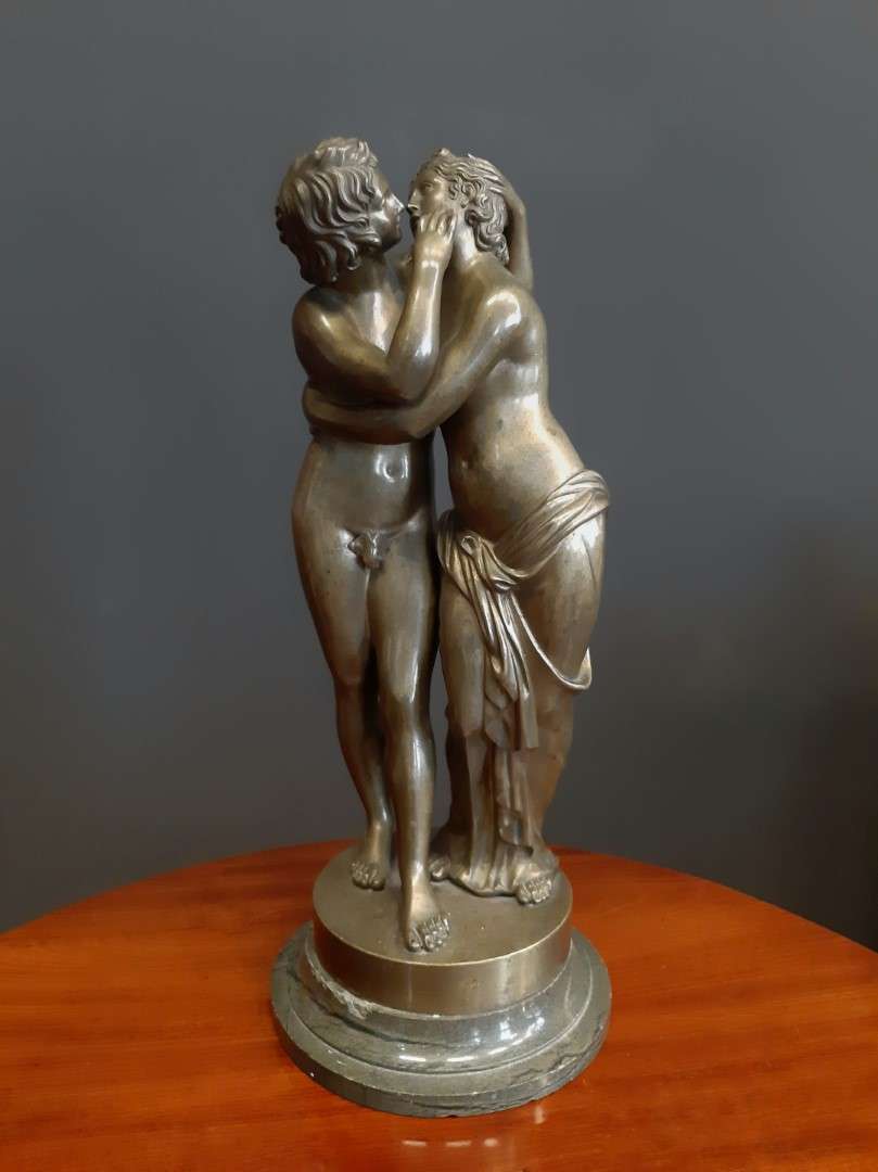 Sculpture of Cupid and Psyche in 19th Century Bronze